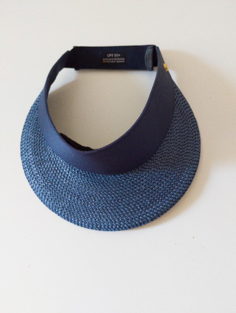 ERIC JAVITS Navy Squishee Champ Straw Sun Visor UPF 50+ Packable